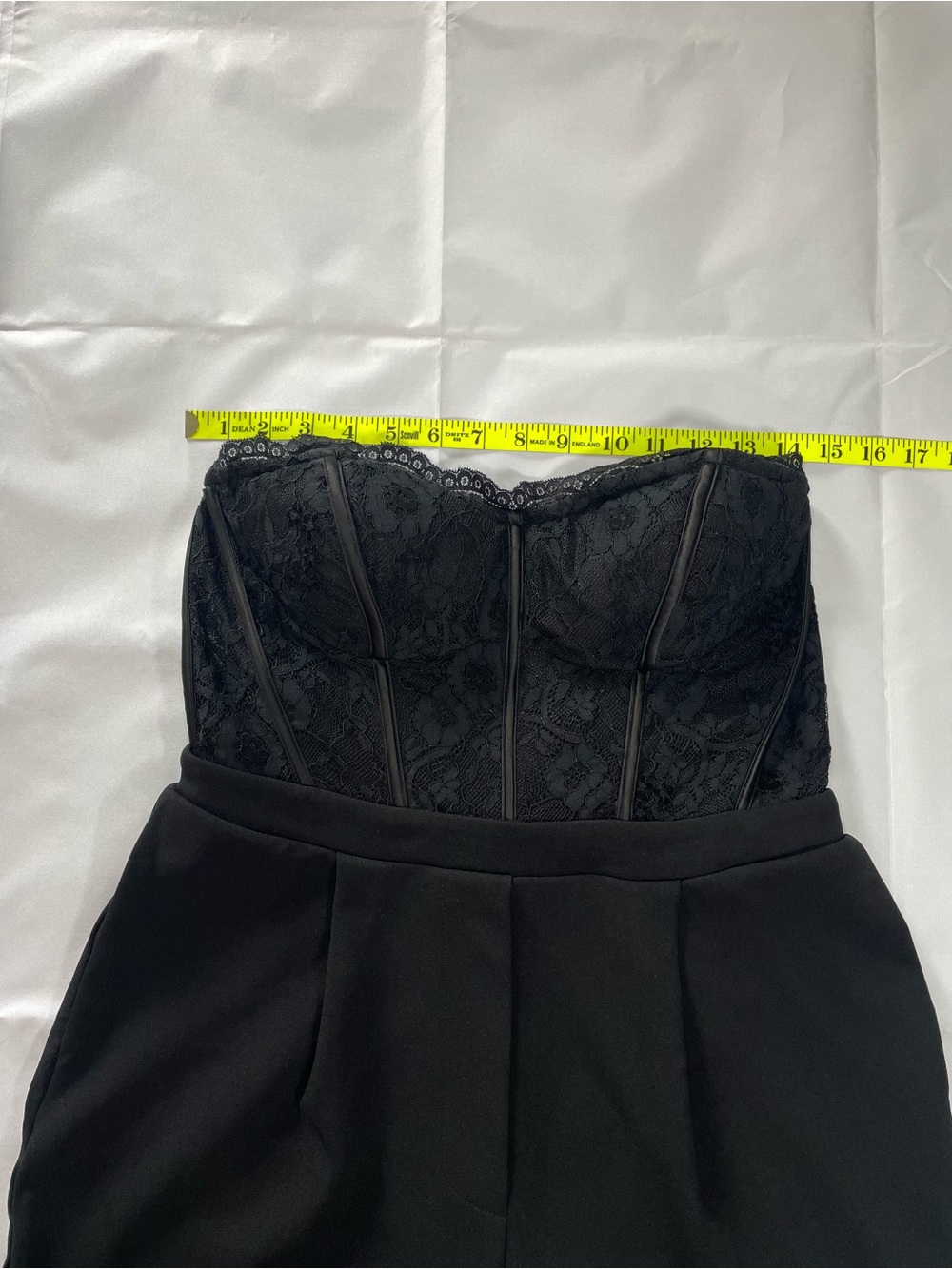Lulus Black Lace Corset Jumpsuit Women’s Medium Strapless Wide Leg Elegant NWT - Picture 8 of 16